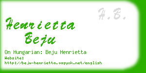 henrietta beju business card